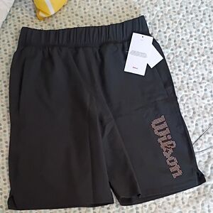 Wilson Black Sports Shorts with Logo